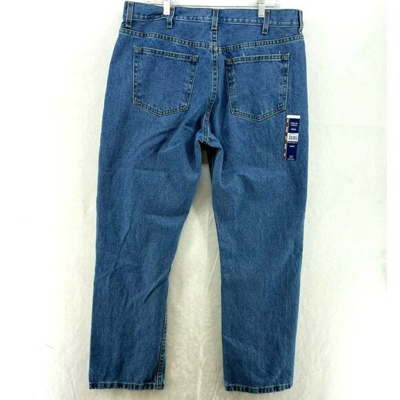 George Jeans Men's Sz 36x30 Blue Denim Medium Wash Regular Tapered Leg Mid Rise - Picture 2 of 12